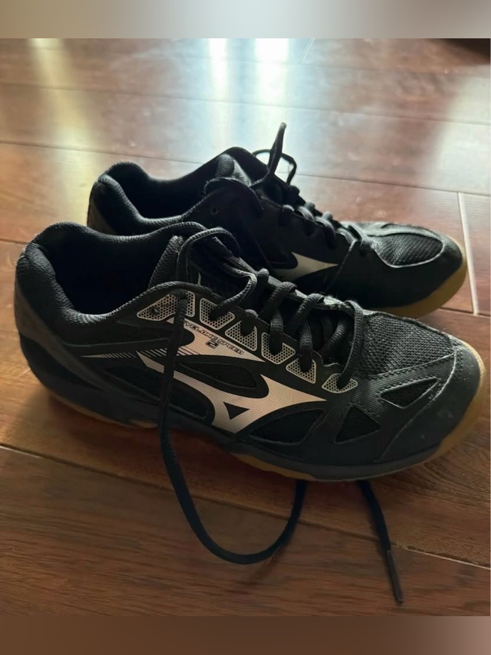 Mizuno Cyclone Speed Indoor Court Volleyball Shoes Black Silver Sz 7